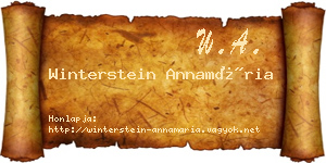 Winterstein Annamária névjegykártya